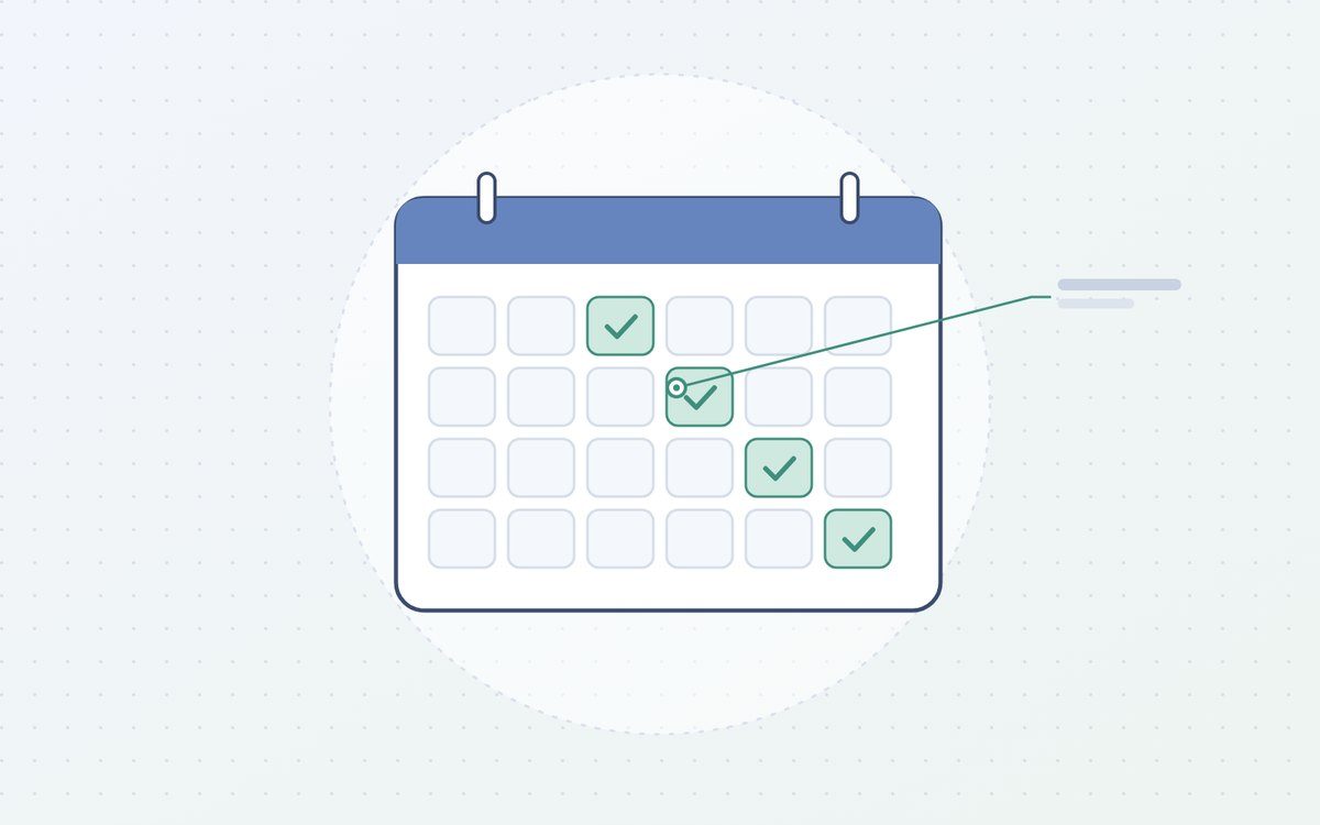 Ilustración: calendario con revisiones periódicas